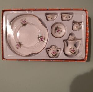 Vintage Miniature Porcelain Tea Set - Made In Taiwan